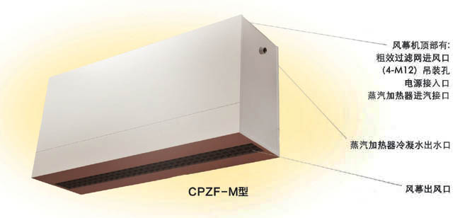 CPZF-M Top Blowing Steam Heated Air Curtain