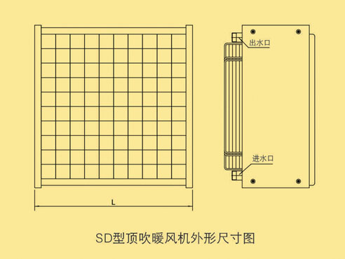 SD Series Top Blowing Hot Water Industry Fan Heater